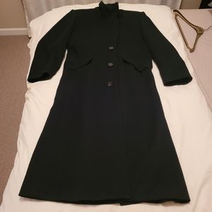 London Fog Black Pure Virgin Wool Long Winter Coat and Yvette Montagne Scarf